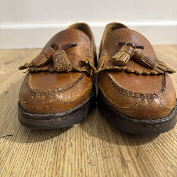 Polo Ralph Lauren Loafers Mens 11 D Brown Leather Lug Sole Tassel Kiltie Vintage main image 7